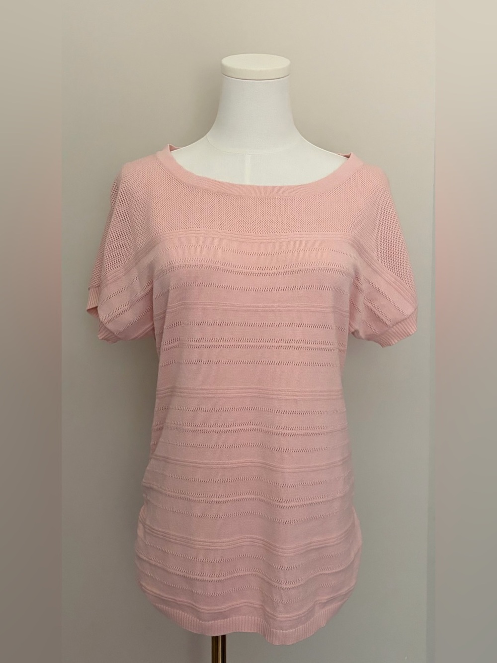 The Limited Light Pink Short Sleeve Light Knit Sweater